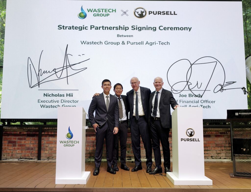 From left to right: Nicholas Hii, Wastech Group Executive Director; Simon Hii, Wastech Group Managing Director; Tim Ferguson, Pursell CEO; Joe Brady, Pursell CFO